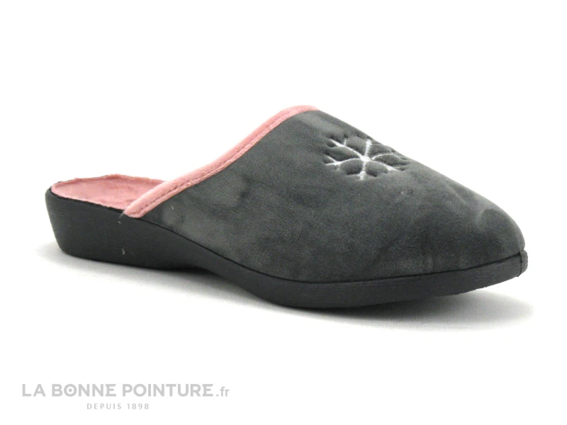 Lollans FJB 5024 - Pantoufle Mule Femme Gris Rose 3 Lollans FJB 5024 - Pantoufle Mule Femme Gris Rose