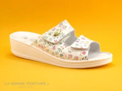 Sanital Light 4375 Blanc Fleurs - Mule Femme 2 Scratches