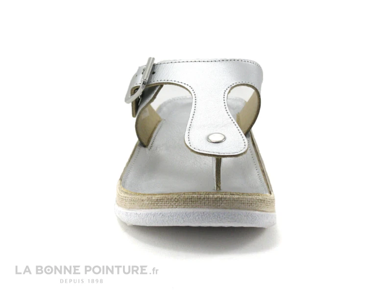 Agora Argento - Tong Femme Reglable Cuir Argent 4 Agora Argento - Tong Femme Reglable Cuir Argent – Image 2