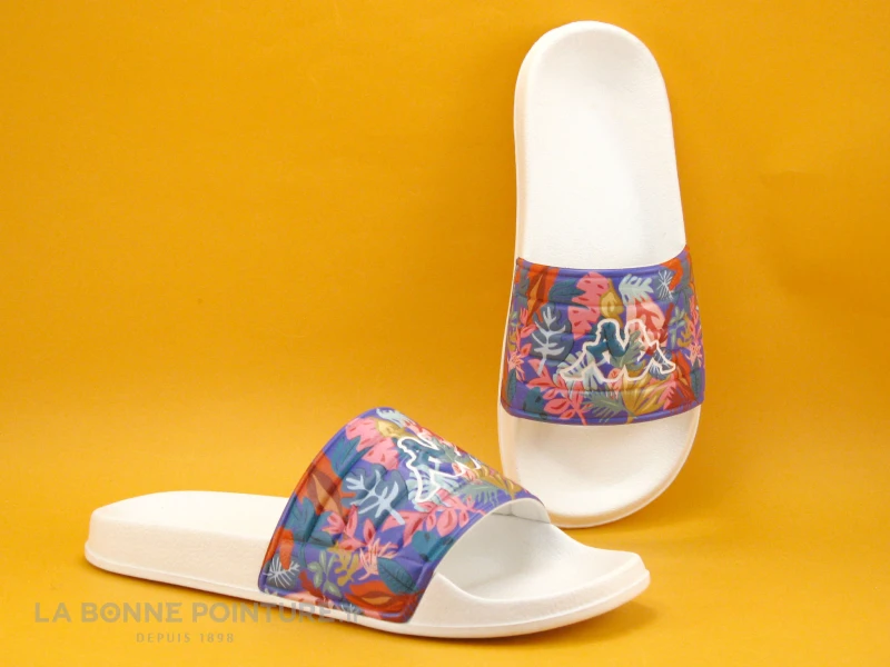 Kappa MATESE 5 Woman White Pink Violet - Claquettes A Fleurs 3 Kappa MATESE 5 Woman White Pink Violet - Claquettes A Fleurs