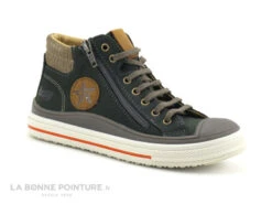 Bopy VELVET Vert - Basket Montante GARCON Cuir Vert