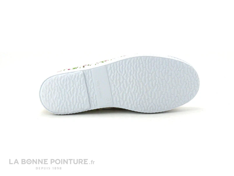 Cienta 70999 Blanc Fleuri - Tennis Toile Fille Sans Lacet 8 Cienta 70999 Blanc Fleuri - Tennis Toile Fille Sans Lacet – Image 6