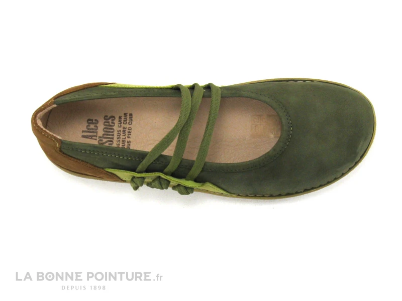 Alce Shoes 8598 Kaki Pistache Marron - Ballerine 8 Alce Shoes 8598 Kaki Pistache Marron - Ballerine – Image 6