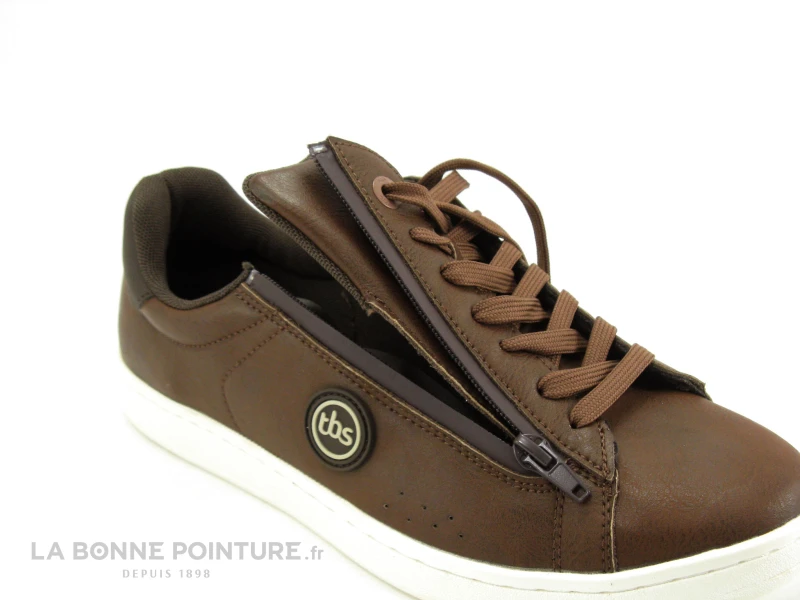 Tbs LILLIAN B8095 Tan - Basket Cuir Marron Homme Avec Zip 7 Tbs LILLIAN B8095 Tan - Basket Cuir Marron Homme Avec Zip – Image 5