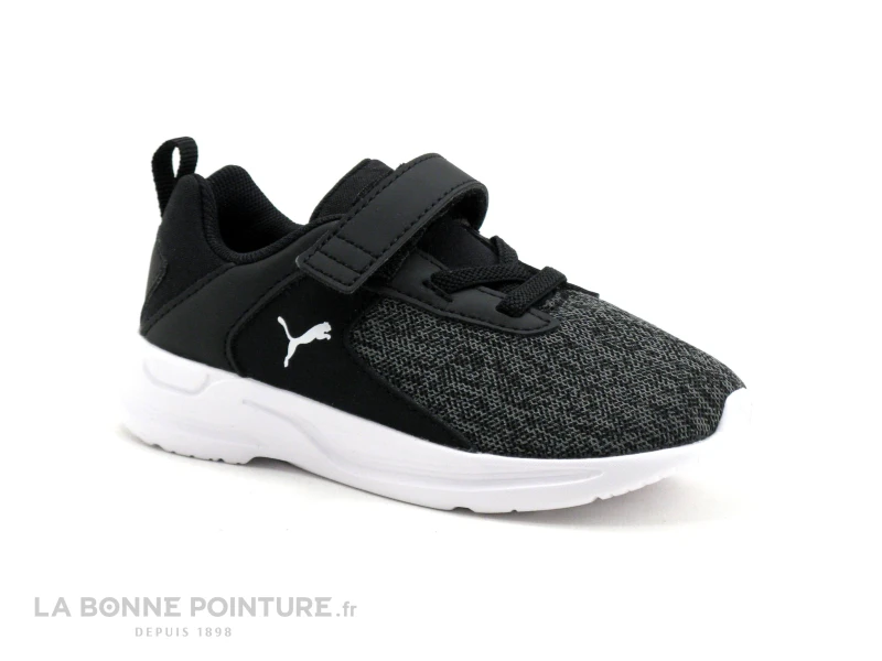 Puma COMET 2 Alt V - Basket Noire - Gris - Elastique Et Velcro 3 Puma COMET 2 Alt V - Basket Noire - Gris - Elastique Et Velcro