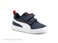 Puma COURTFLEX Bleu Marine - Basket Enfant Avec Scratches