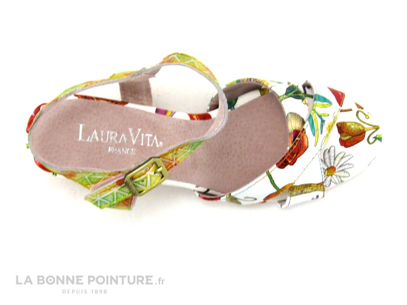 Laura Vita FICDJIO 01 Blanc - Nu-pieds Fleuri Talon Large 8 Laura Vita FICDJIO 01 Blanc - Nu-pieds Fleuri Talon Large – Image 6