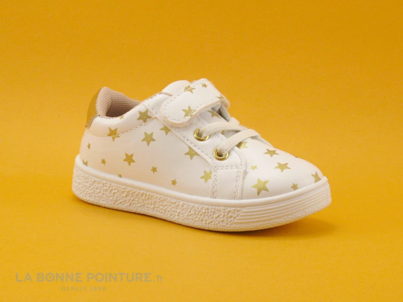 DT New York B313490 - Blanc - Etoiles Or - Basket Fille 3 DT New York B313490 - Blanc - Etoiles Or - Basket Fille