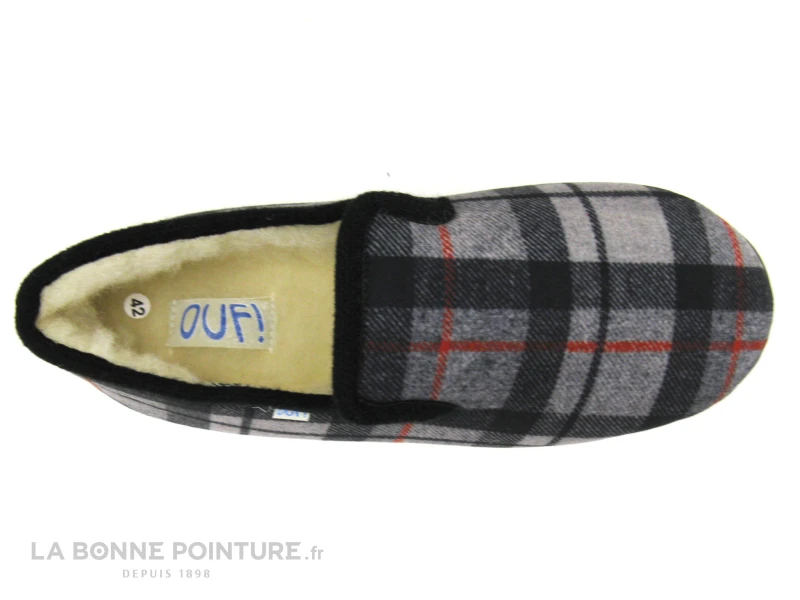 Ouf CLARET Gris Ecossais - Charentaise Homme Interieur Laine 5 Ouf CLARET Gris Ecossais - Charentaise Homme Interieur Laine – Image 3