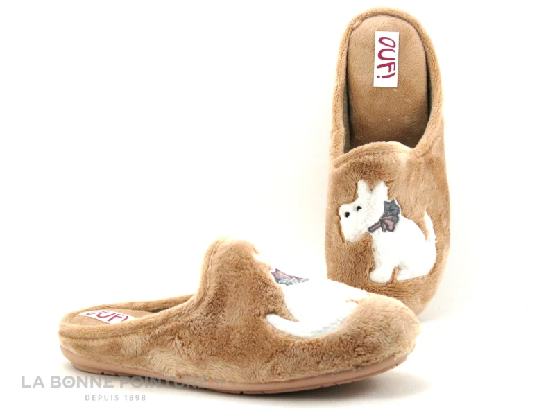 Ouf TACHIEN Saumon - Chien Blanc - Pantoufle Mule Femme 3 Ouf TACHIEN Saumon - Chien Blanc - Pantoufle Mule Femme