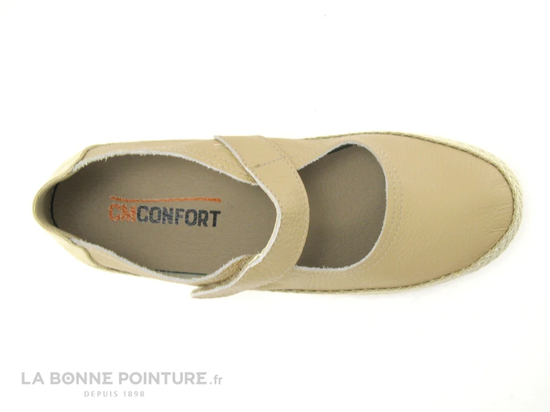 CM Confort 223 48252100 Beige - Ballerine Compensee - Bride Velcro 6 CM Confort 223 48252100 Beige - Ballerine Compensee - Bride Velcro – Image 4