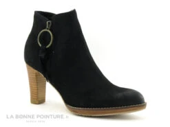 Fugitive ASTON Boots Noires En Nubuck- Deux Zips Et Talon