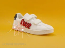 Geox SKYLIN J928WC - White Red - Love - Sneakers Fille