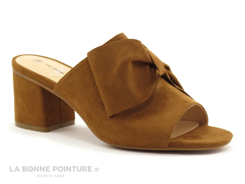 The Divine Factory TDF3219 Camel - Velours - Mule Talon 3 The Divine Factory TDF3219 Camel - Velours - Mule Talon