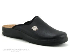 Fly Flot FITRECE Noir - Pantoufle Mule Homme Avec Semelle Cuir