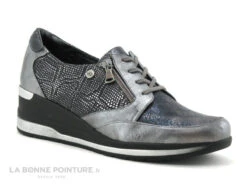 Inea LUTIN - Reptile Gris Noir - Chaussure Basse Compensee