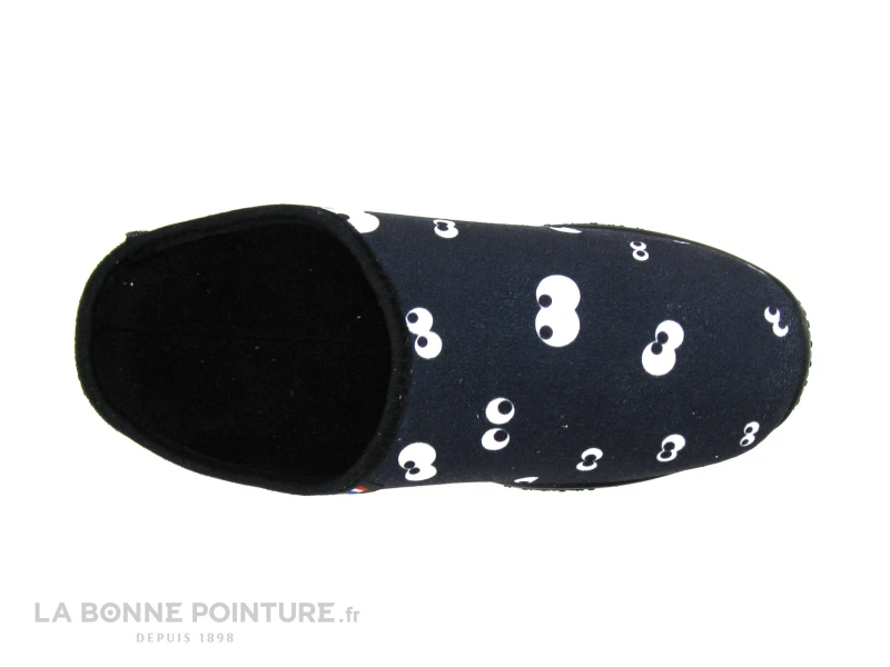 Airplum BELOEIL Noir - Yeux - Pantoufle Mule Femme - Semelle Souple 4 Airplum BELOEIL Noir - Yeux - Pantoufle Mule Femme - Semelle Souple – Image 2