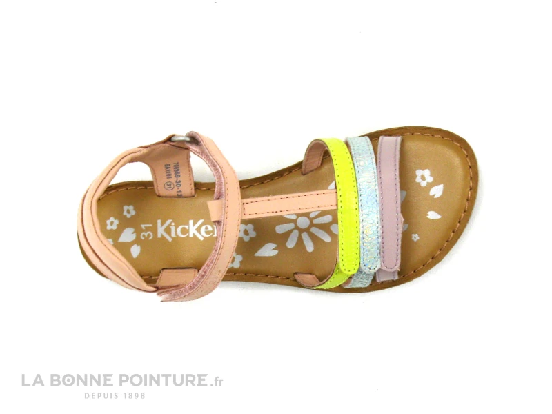 Kickers DIAMANTO Rose Jaune Vert Violet - 700969 - Sandale Fille 8 Kickers DIAMANTO Rose Jaune Vert Violet - 700969 - Sandale Fille – Image 6