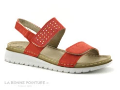 Morans MACANAU Rouge - Sandale Femme Avec Brides A Scratch