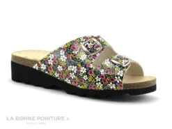 Artika GADIN Margy Yellow - Fleurs Multicolores - Mule Confort F