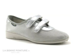 Semelflex Marie-Jo Pantoufle Gris Galet Velcro