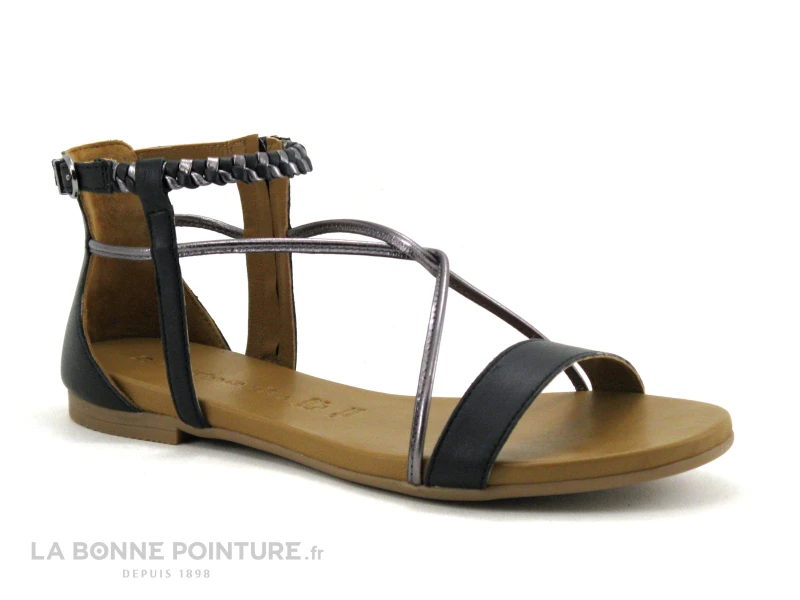 Tamaris 1-28043-20 Black - Sandale Plate Femme Cuir Noir 3 Tamaris 1-28043-20 Black - Sandale Plate Femme Cuir Noir