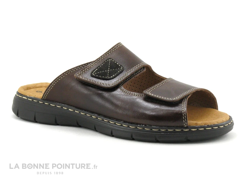 Orland 2050 Marron - Mule Homme En Cuir - Brides Velcro 3 Orland 2050 Marron - Mule Homme En Cuir - Brides Velcro