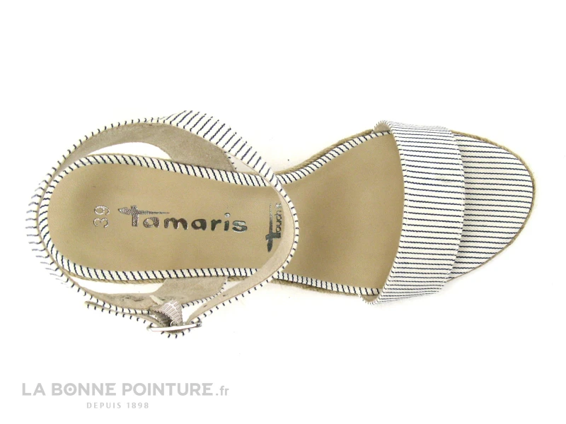 Tamaris 1-28300-26 822 Denim Stripes - Nu-pieds Espadrille Talon 7 Tamaris 1-28300-26 822 Denim Stripes - Nu-pieds Espadrille Talon – Image 5