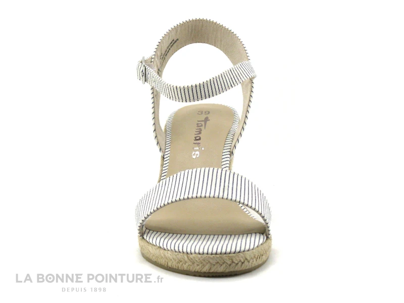 Tamaris 1-28300-26 822 Denim Stripes - Nu-pieds Espadrille Talon 4 Tamaris 1-28300-26 822 Denim Stripes - Nu-pieds Espadrille Talon – Image 2