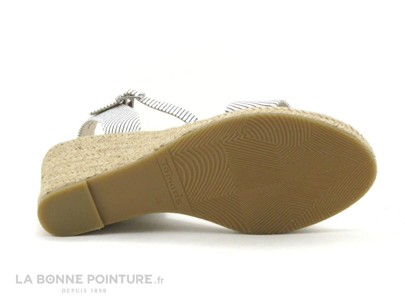 Tamaris 1-28300-26 822 Denim Stripes - Nu-pieds Espadrille Talon 8 Tamaris 1-28300-26 822 Denim Stripes - Nu-pieds Espadrille Talon – Image 6