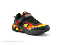 Skechers MEGA-CRAFT 402204 - Semelle Blocs - Basket Noir Rouge Jaune