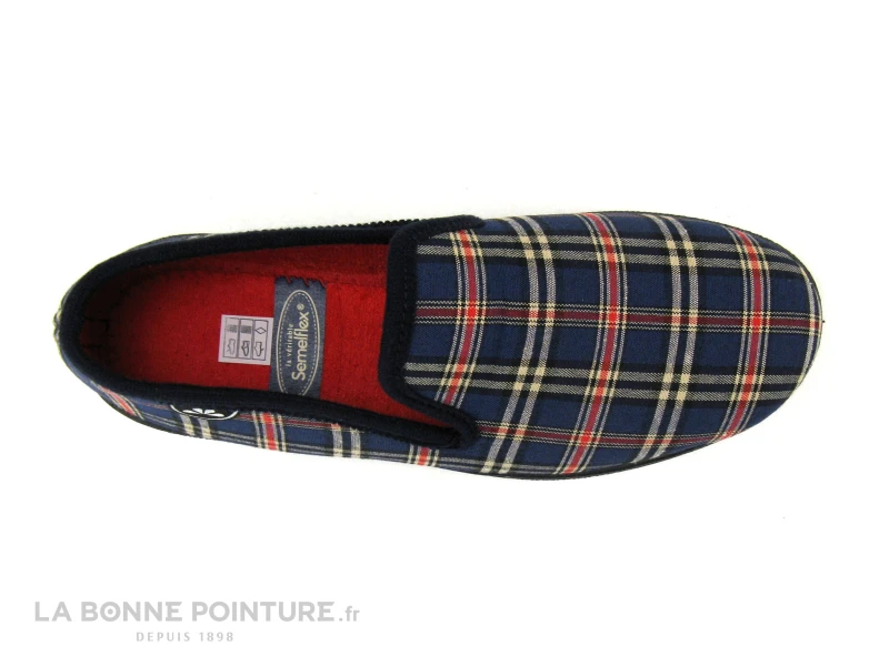 Semelflex SUPER URBAIN Marine Ecossais - Chausson Homme 8 Semelflex SUPER URBAIN Marine Ecossais - Chausson Homme – Image 6
