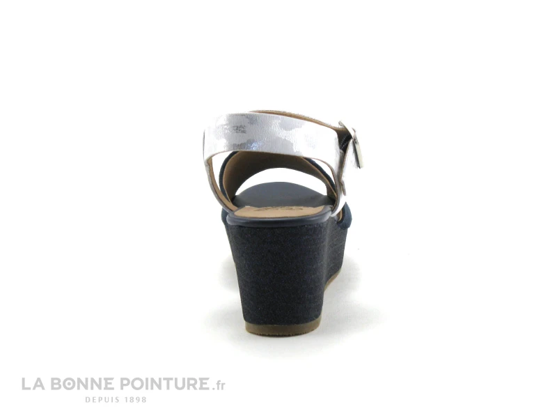 MamZelle PETINA Velours Navy - Acier - CS52T07 - Sandale Compensee 6 MamZelle PETINA Velours Navy - Acier - CS52T07 - Sandale Compensee – Image 4